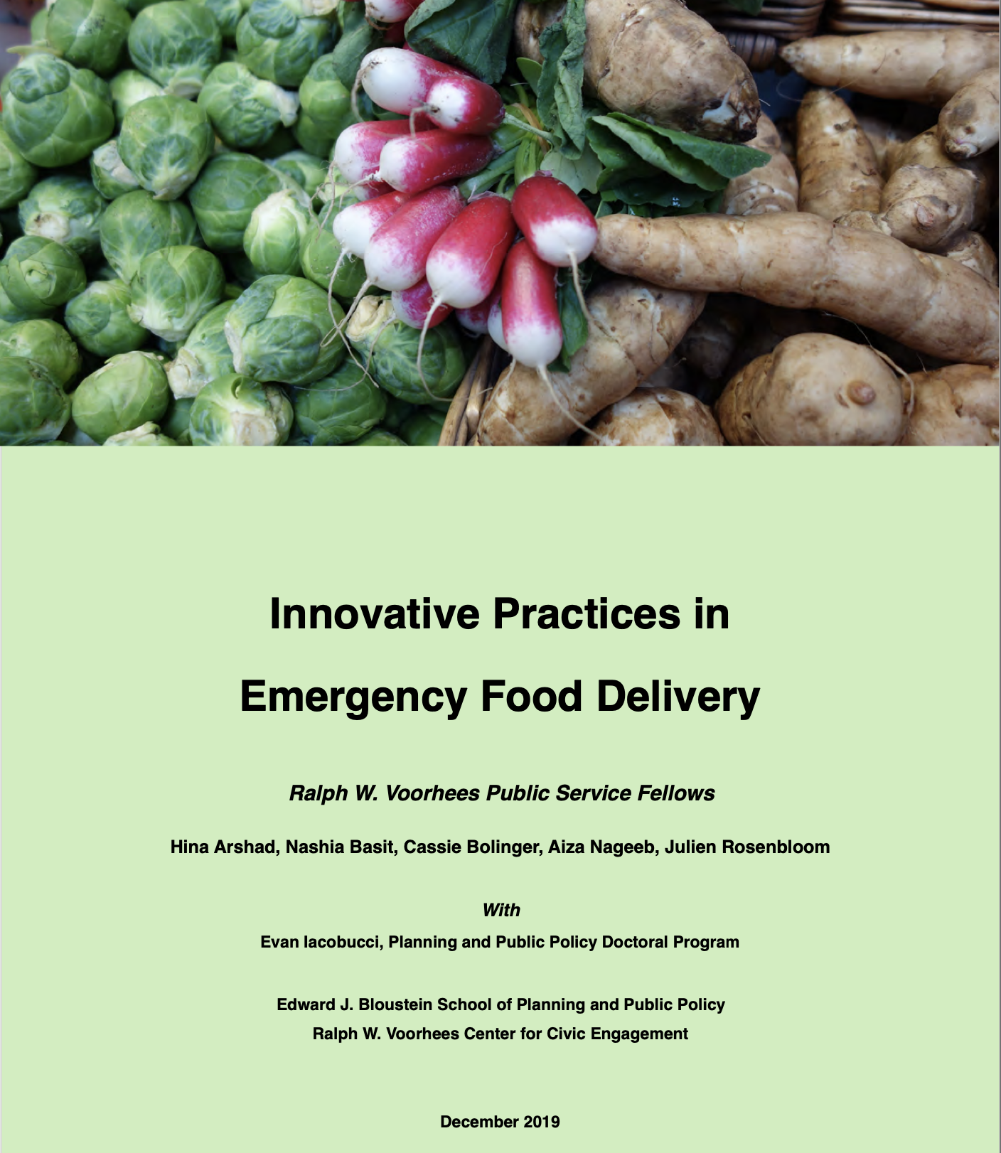 Innovative Practices in Emergency Food Delivery Innovative Practices in Emergency Food Delivery