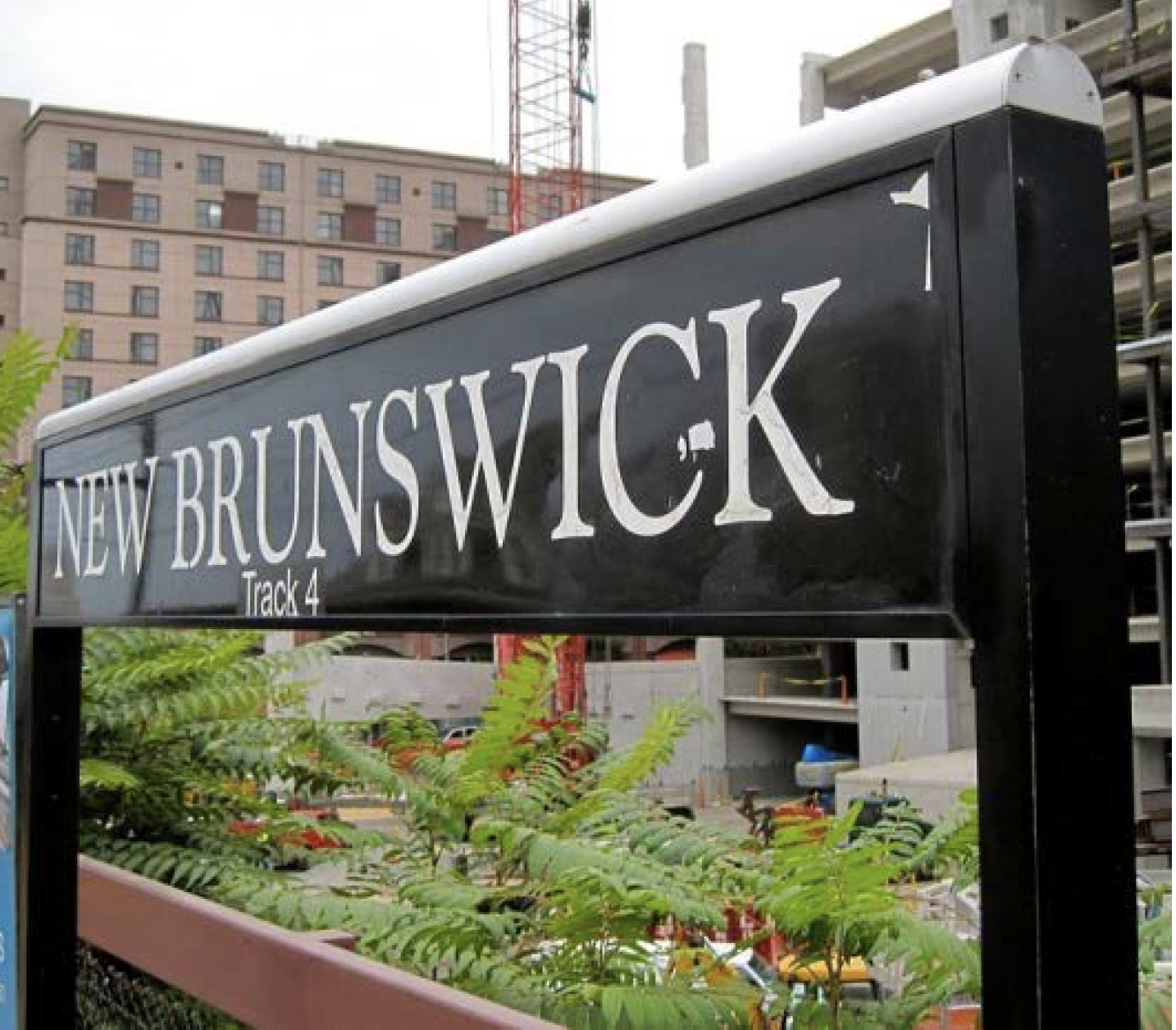 New Brunswick train station sign