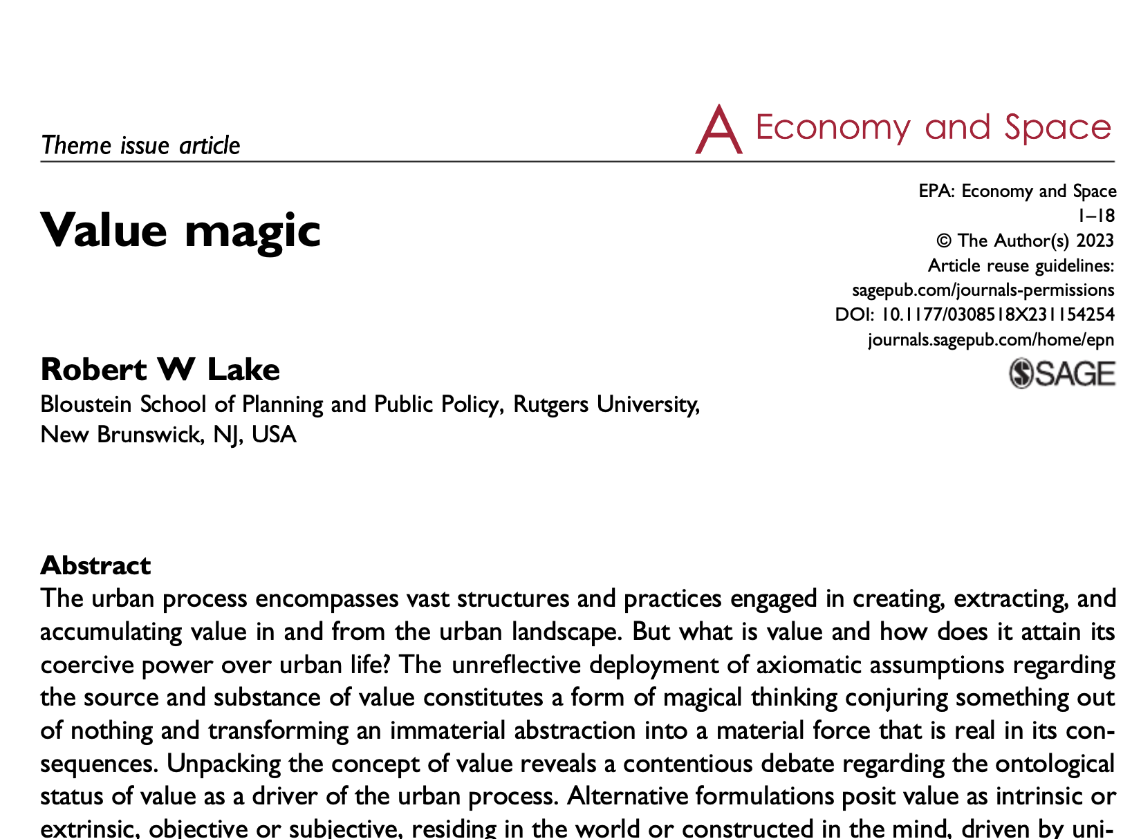 Bob Lake articles research