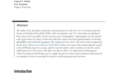 Will Payne, Lauren Nolan and Eric Seymour publish new article in Cityscape