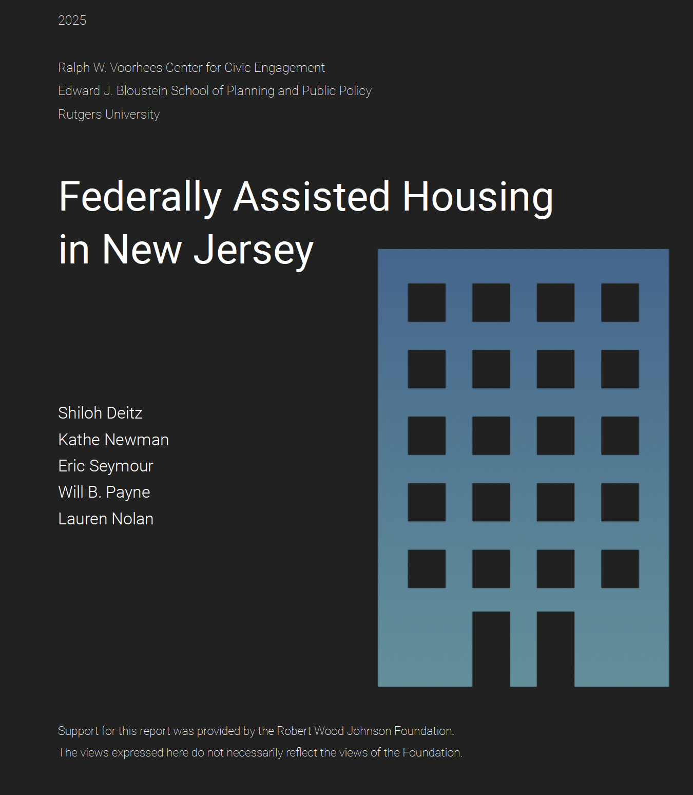 Housing report cover black blue building