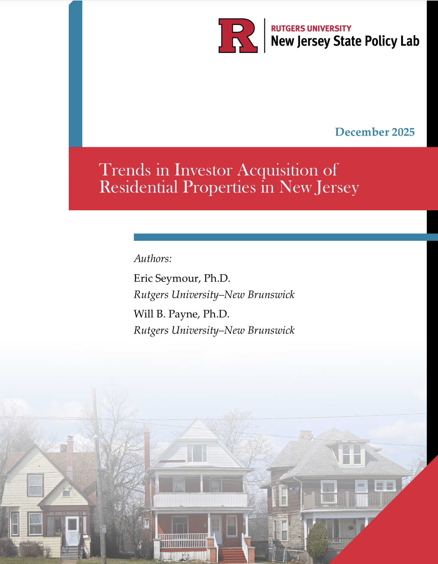 cover of report investor owned housing Rutgers